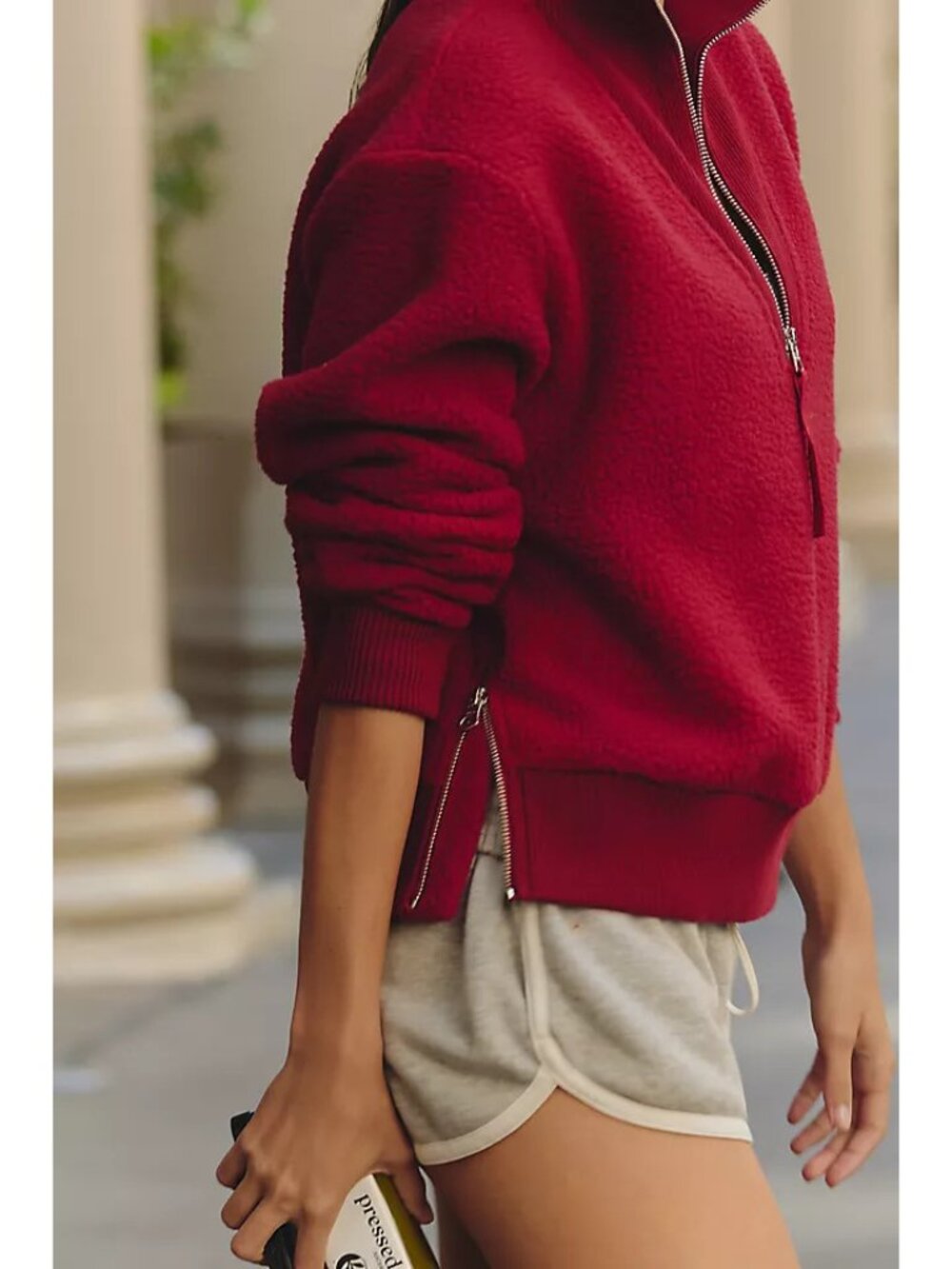 NEW Varley Size XL Women's Jaylin Half-Zip Fleece Sweater - Red Dahlia - Picture 2 of 7